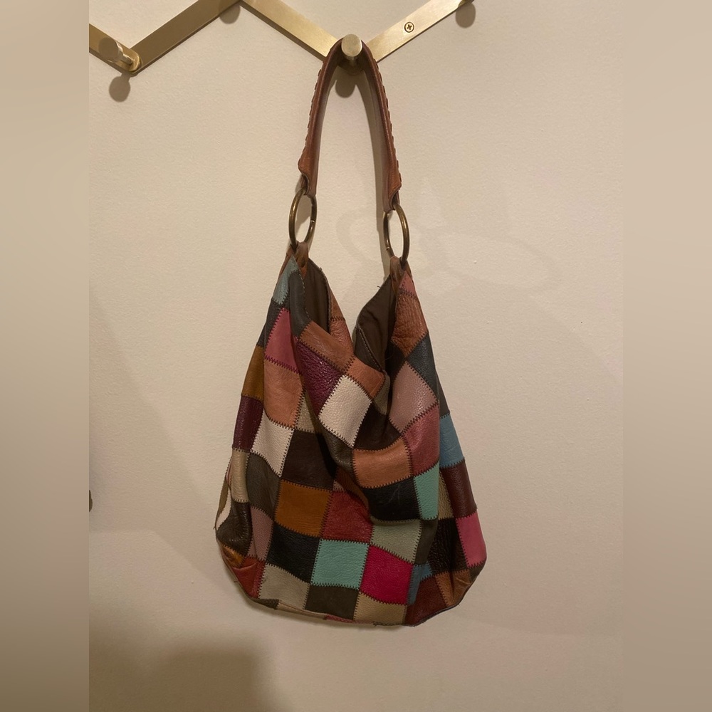 Funky Patchwork Slouchy Purse - Picture 2 of 3